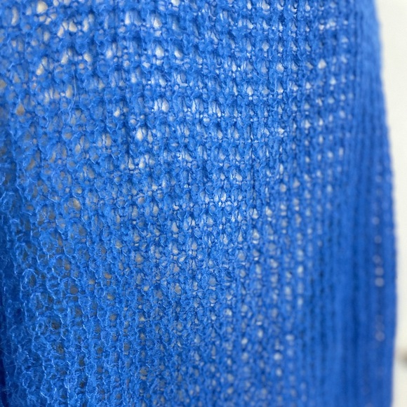 Free People Lulu Oversize V-Neck Sweater, Blue Parrot, NWOT - Picture 6 of 10